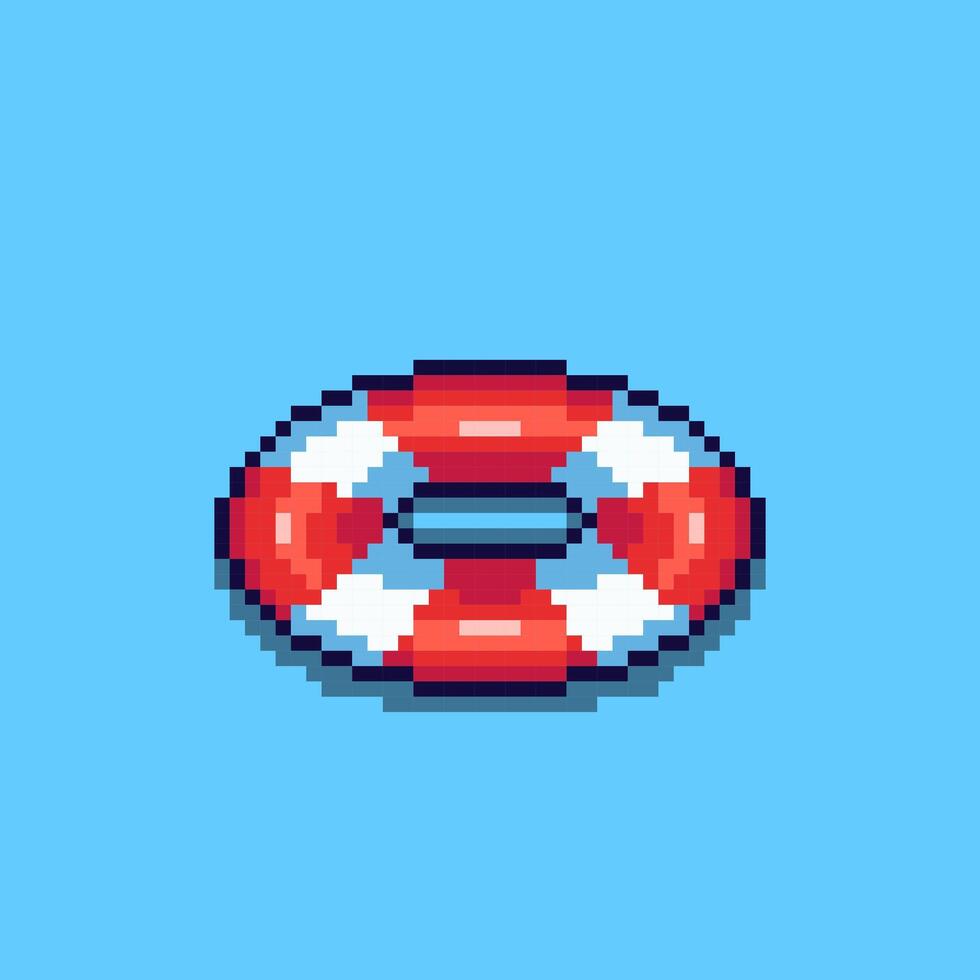 Pixel art style float ring design vector