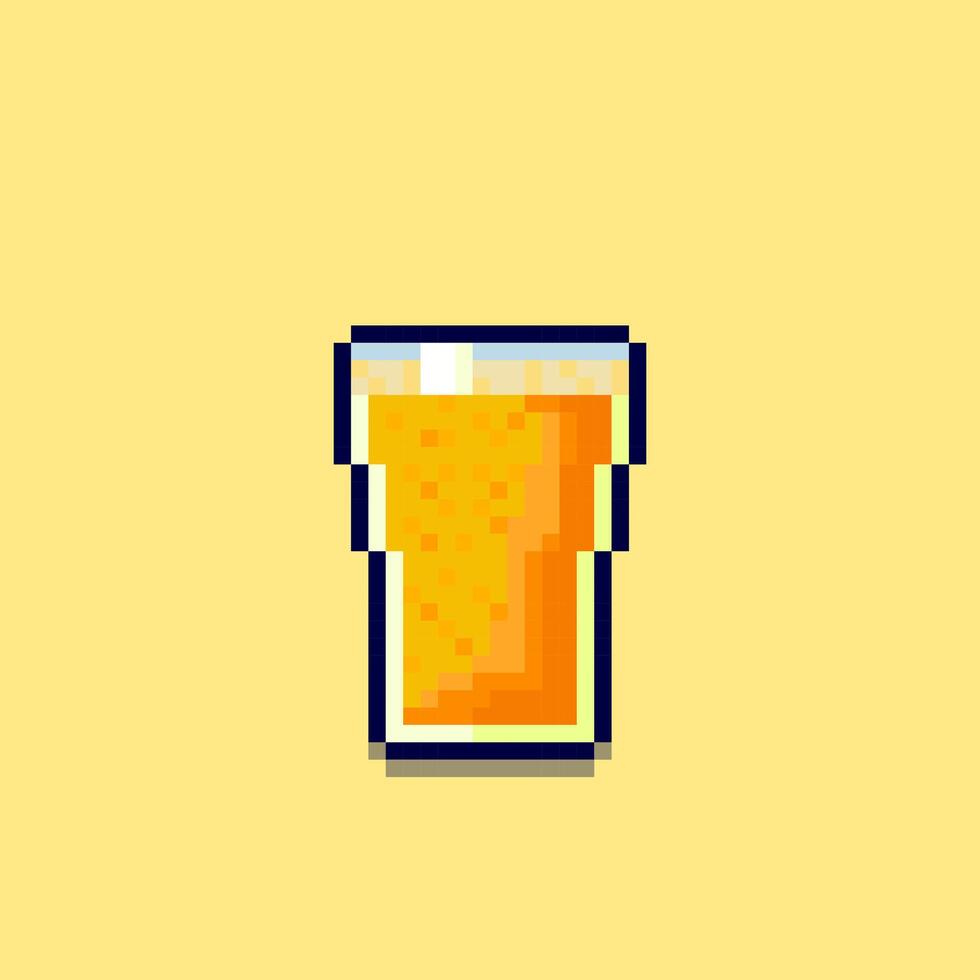 Pixel art style orange juice design vector