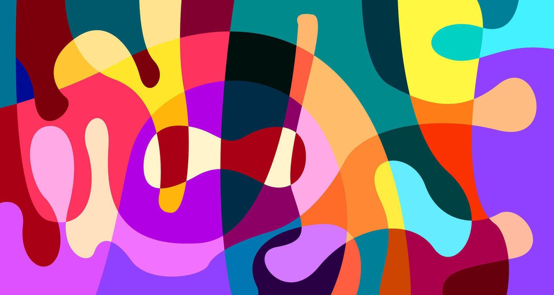 Colorful abstract geometric and fluid poster background for summer vector