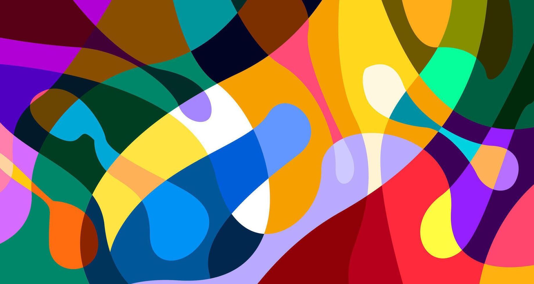 Colorful abstract geometric and fluid poster background for summer vector