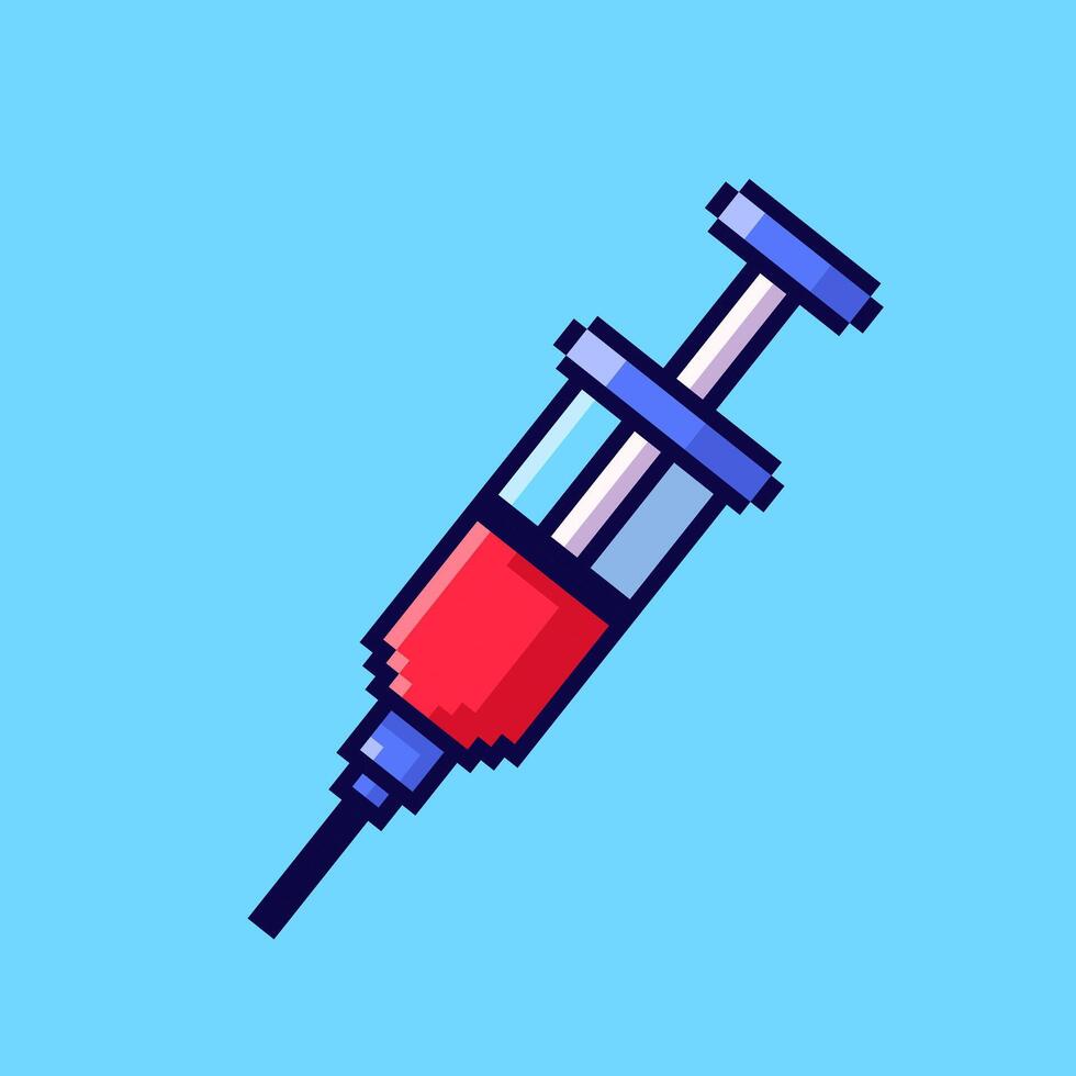 Pixel art style Injection medical design vector
