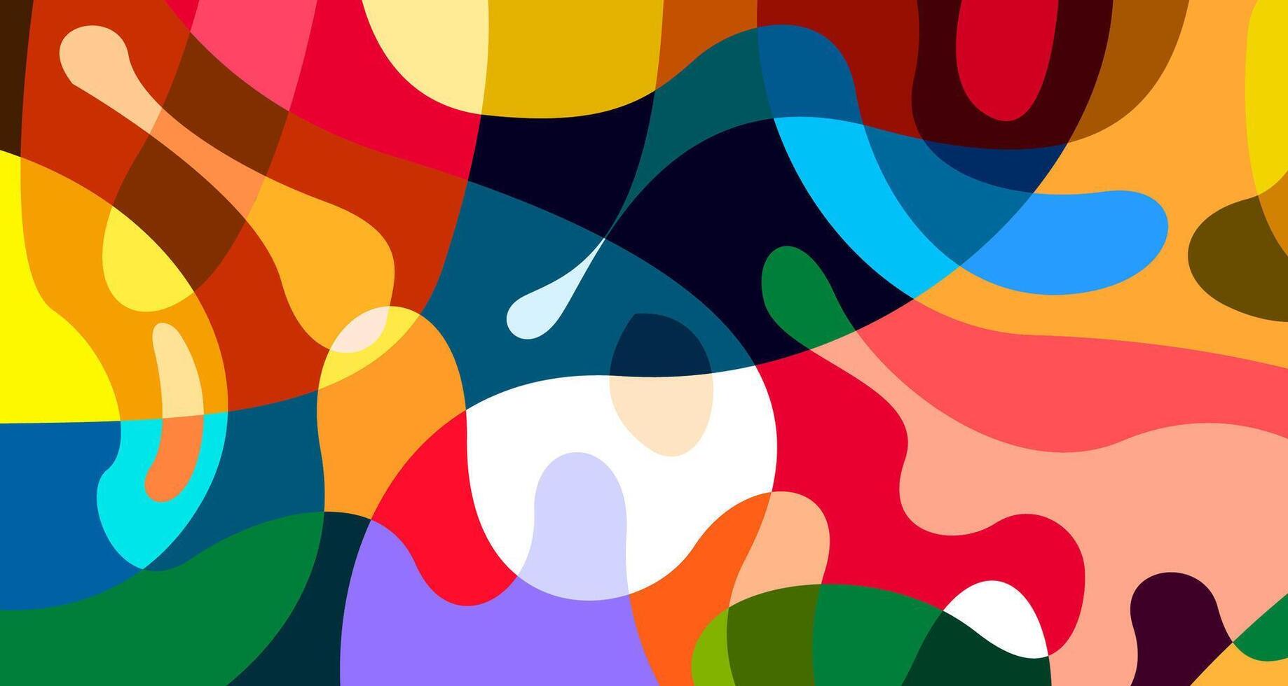 Colorful abstract geometric and fluid poster background for summer vector