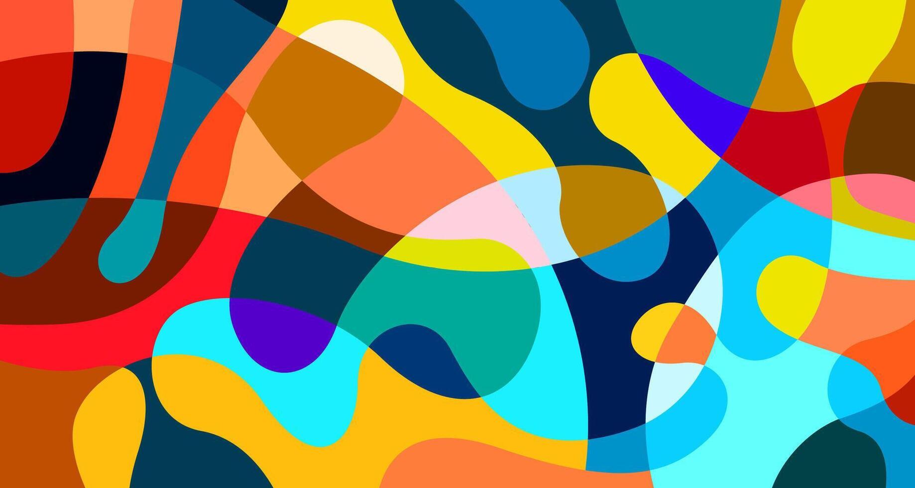 Colorful abstract geometric and fluid poster background for summer vector