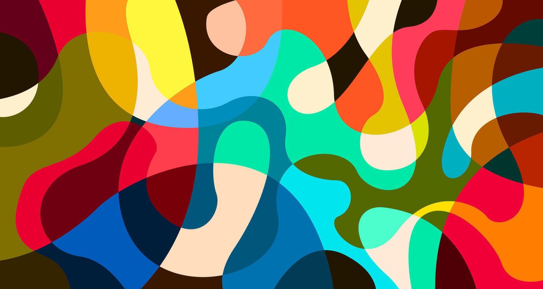 Colorful abstract geometric and fluid poster background for summer vector