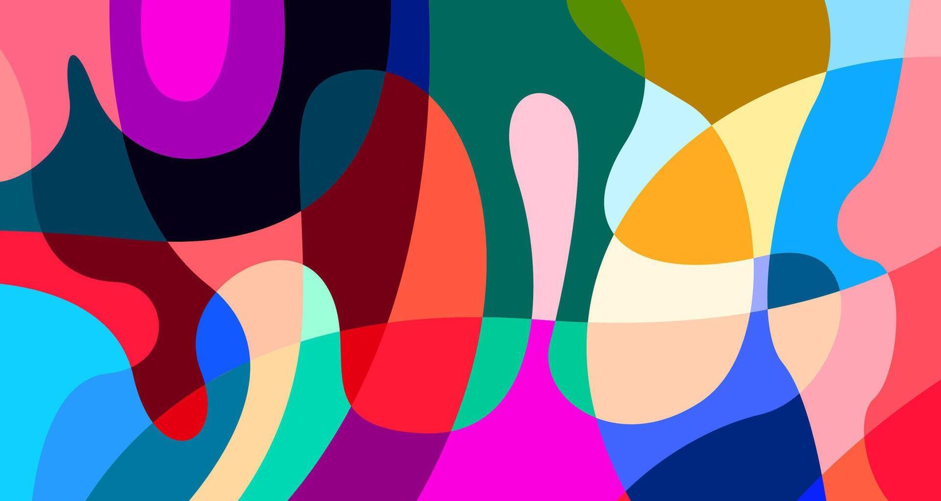 Colorful abstract geometric and fluid poster background for summer vector