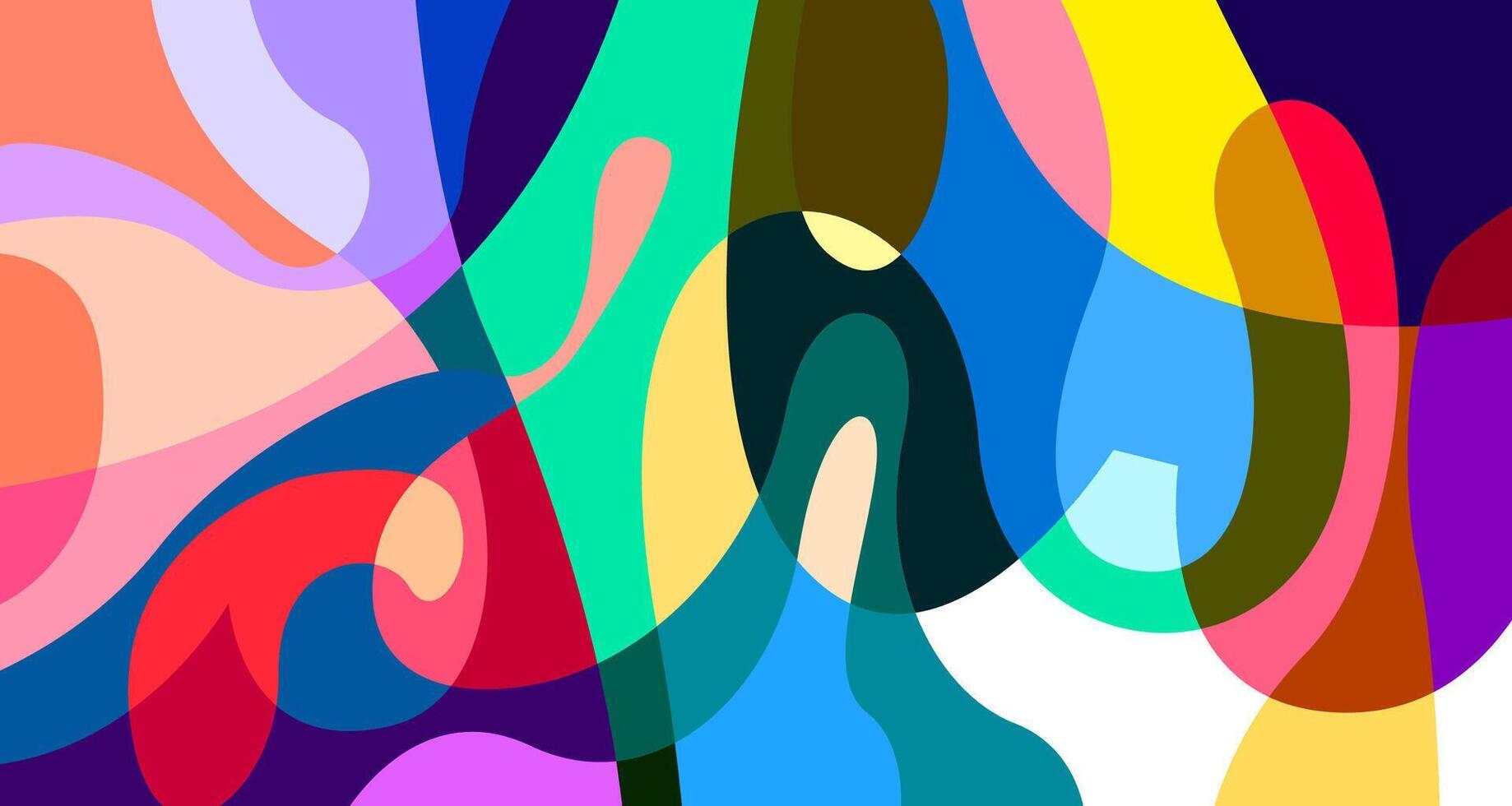 Colorful abstract geometric and fluid poster background for summer vector