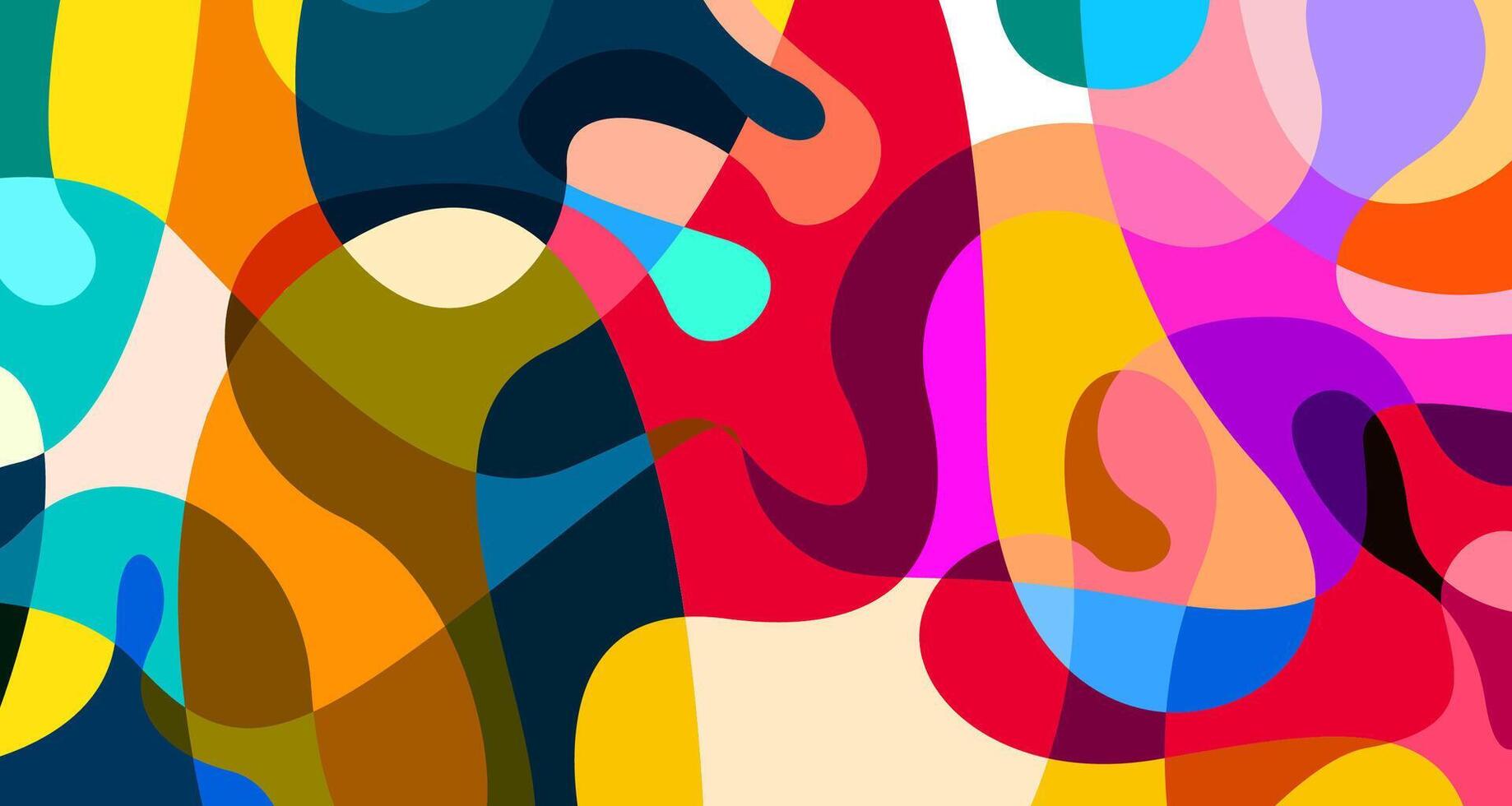 Colorful abstract geometric and fluid poster background for summer vector