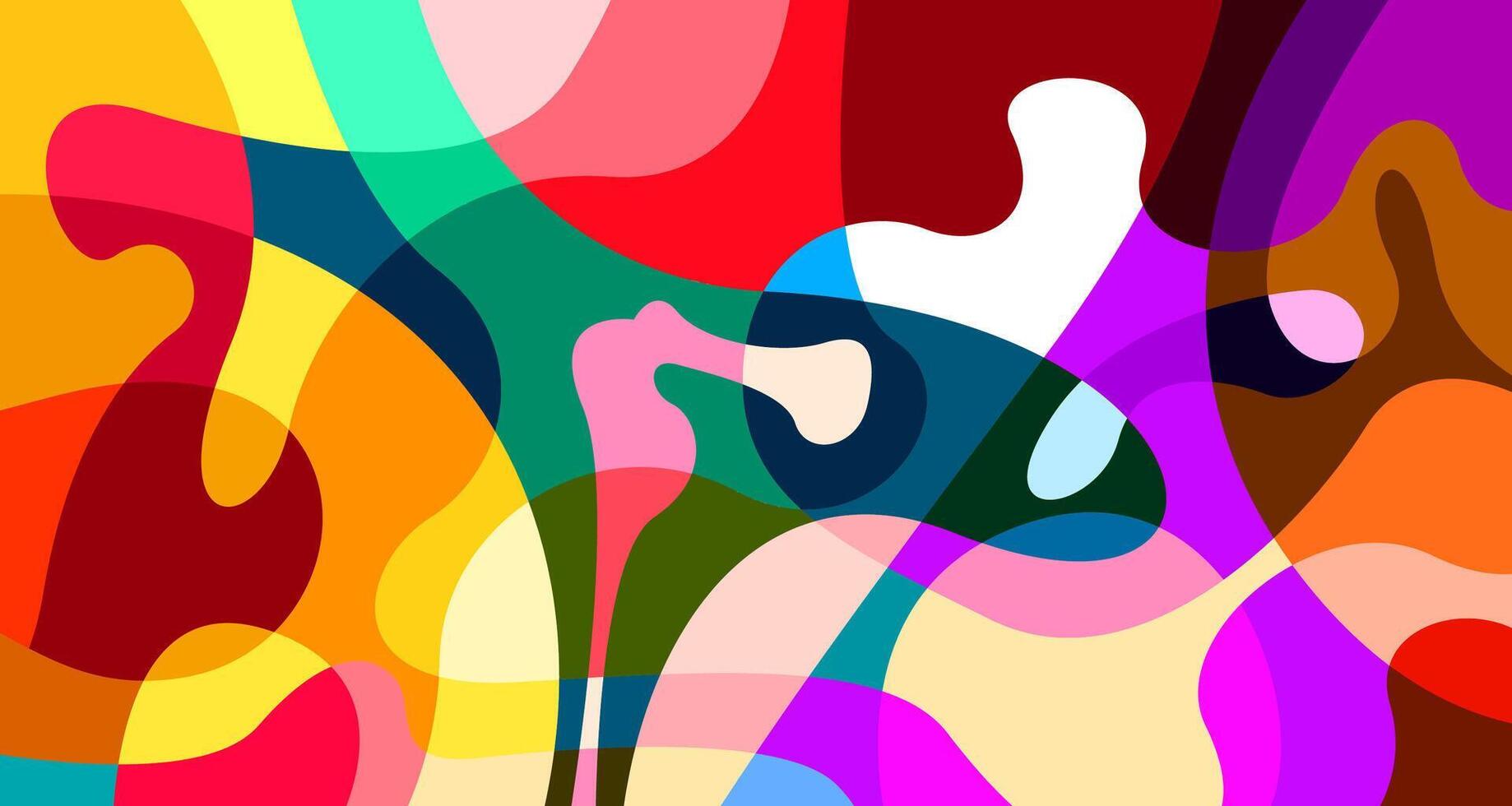 Colorful abstract geometric and fluid poster background for summer vector