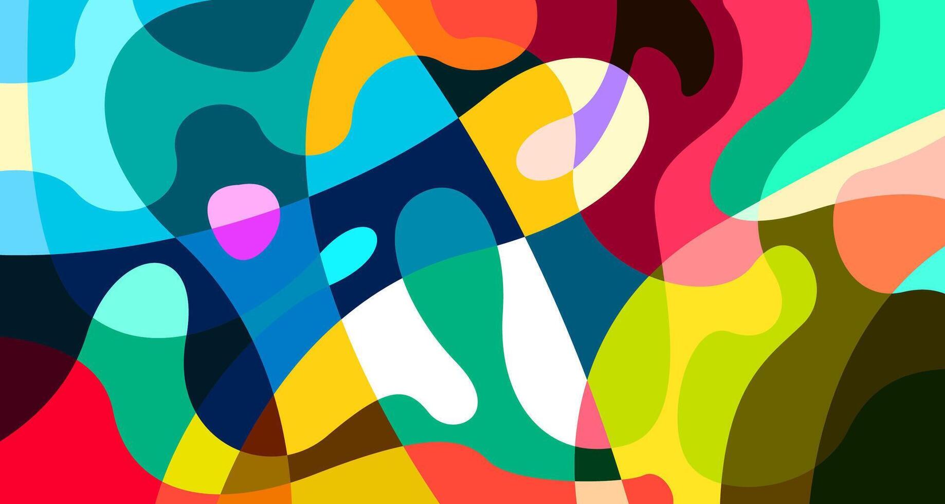Colorful abstract geometric and fluid poster background for summer vector