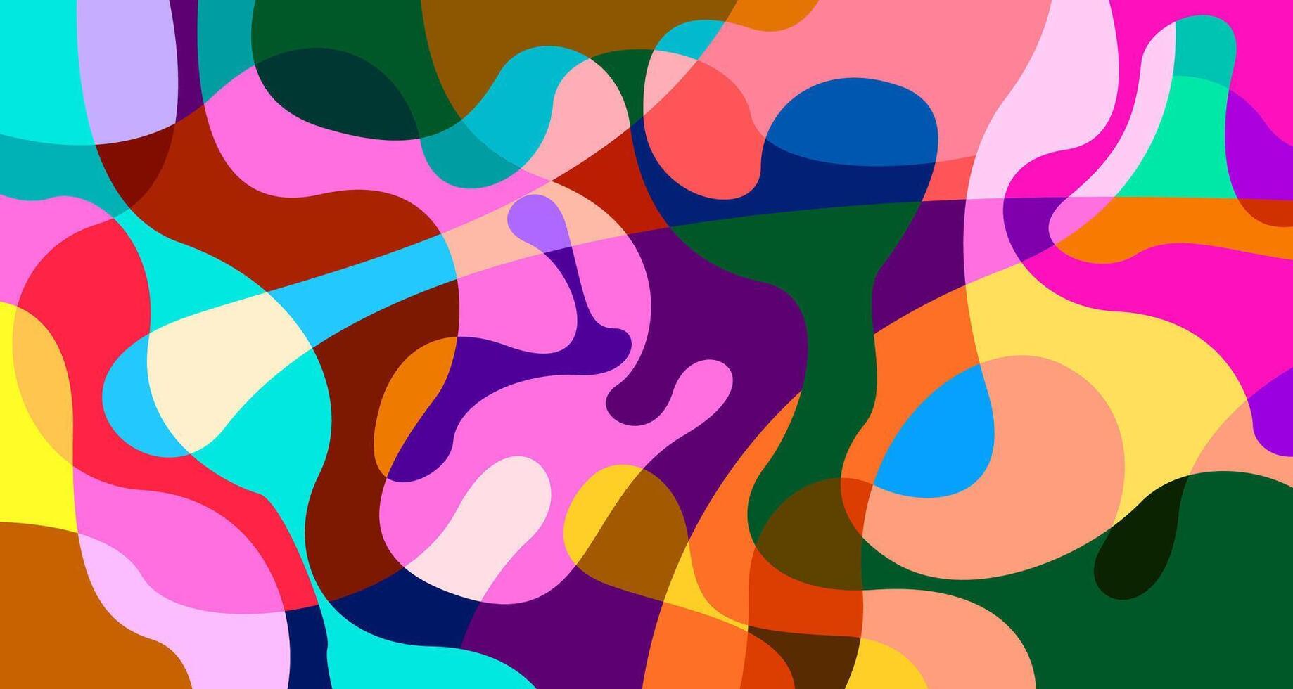 Colorful abstract geometric and fluid poster background for summer vector