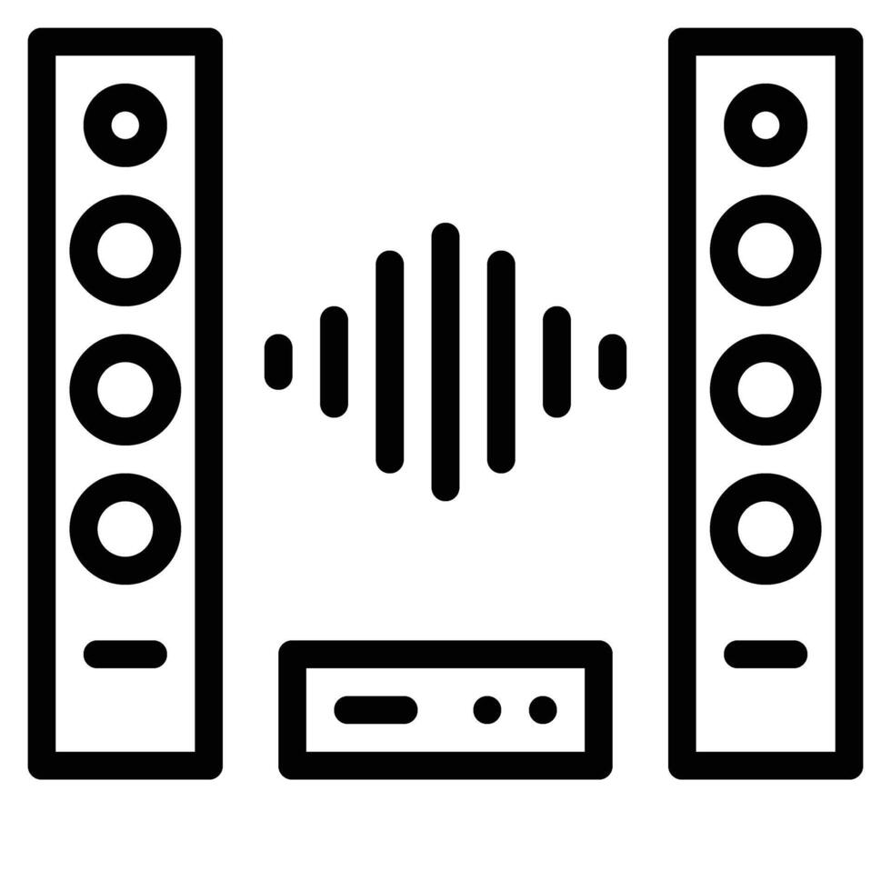 audio system icon line illustration vector