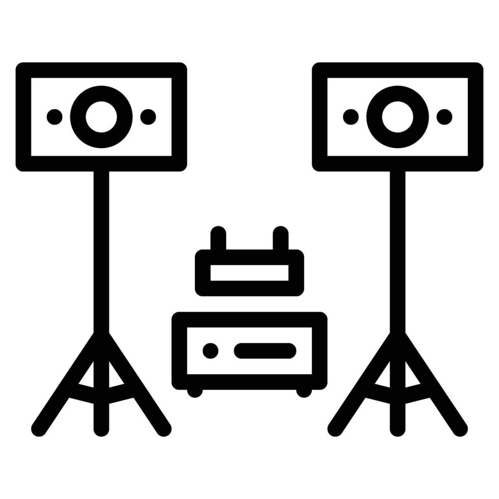 home audio icon line illustration vector