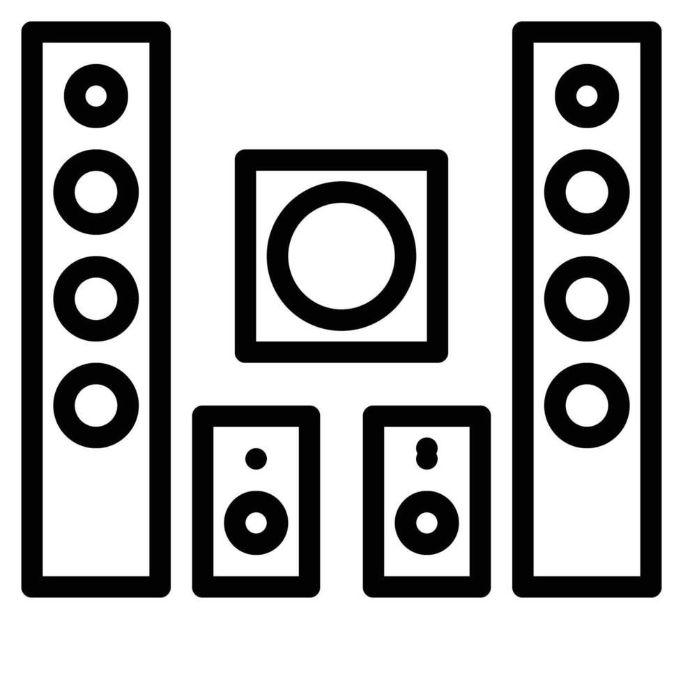 home theater icon line illustration vector