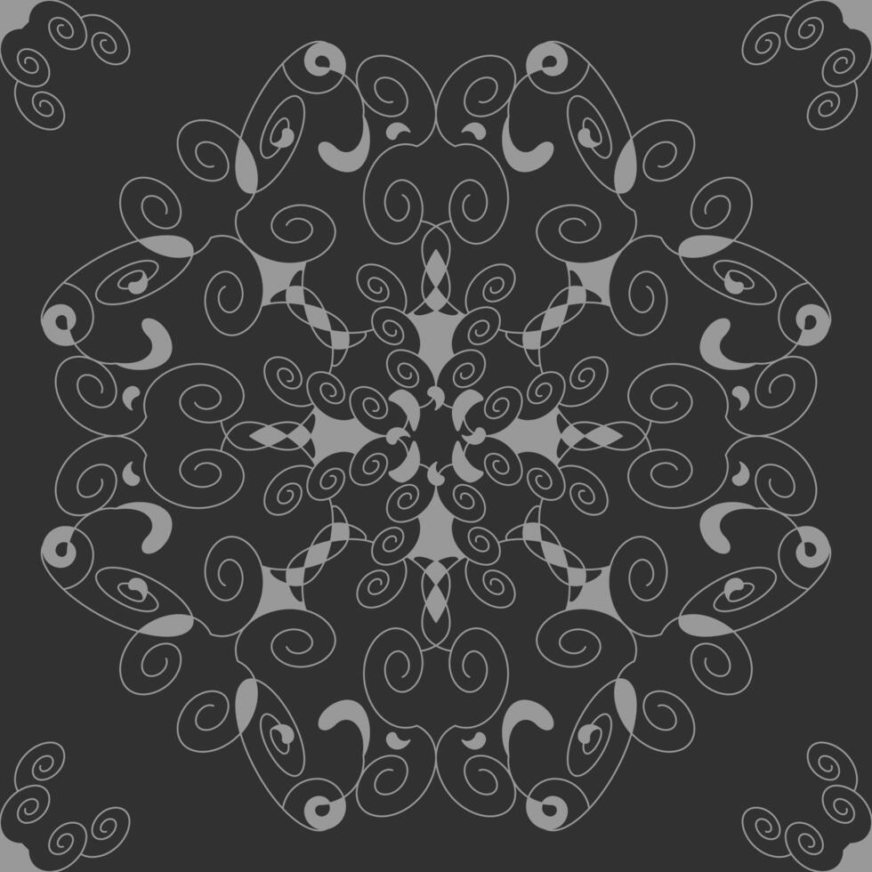 Seamless pattern with spirals. Dark grey and Light grey. vector