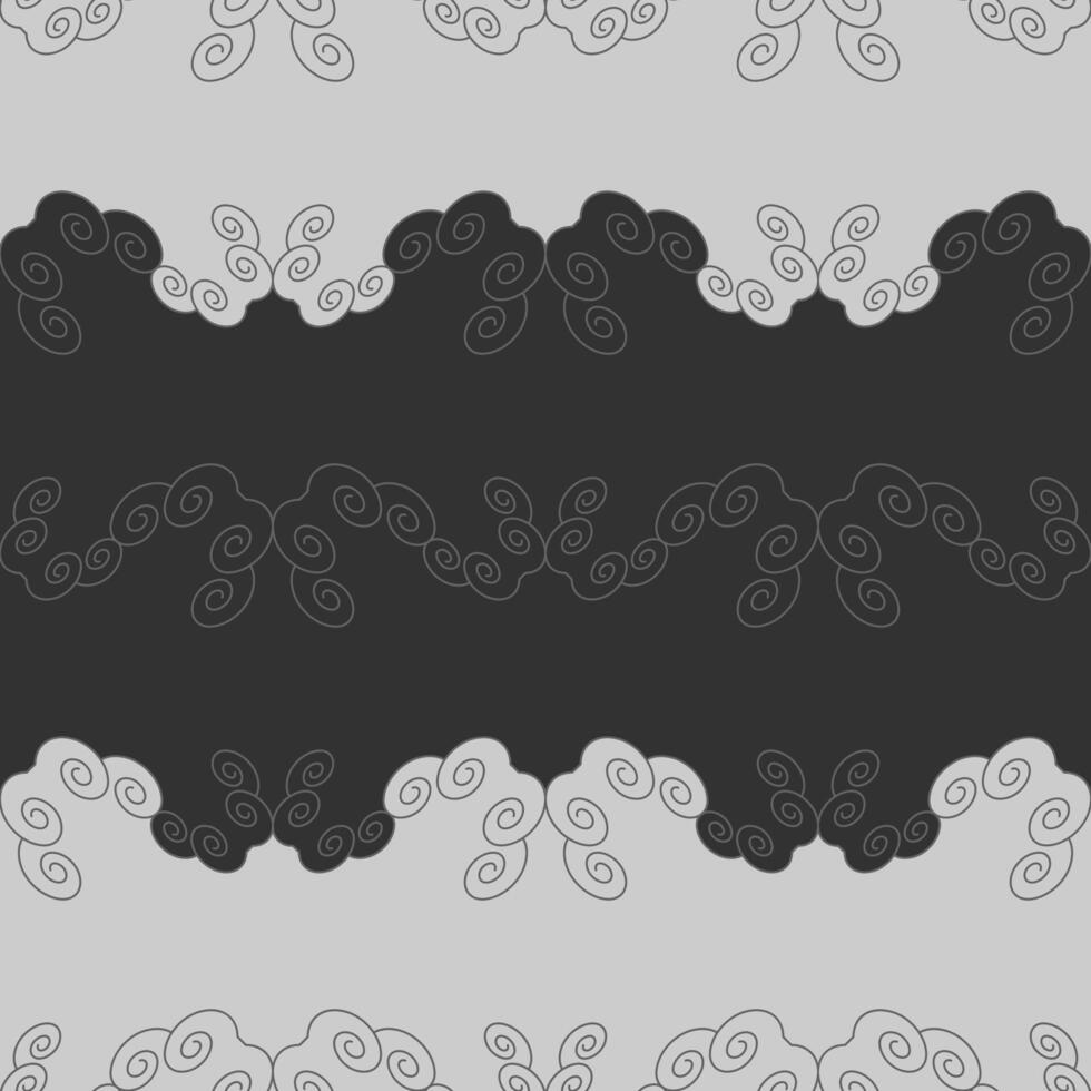Seamless pattern with spirals. Dark grey and Light grey. vector