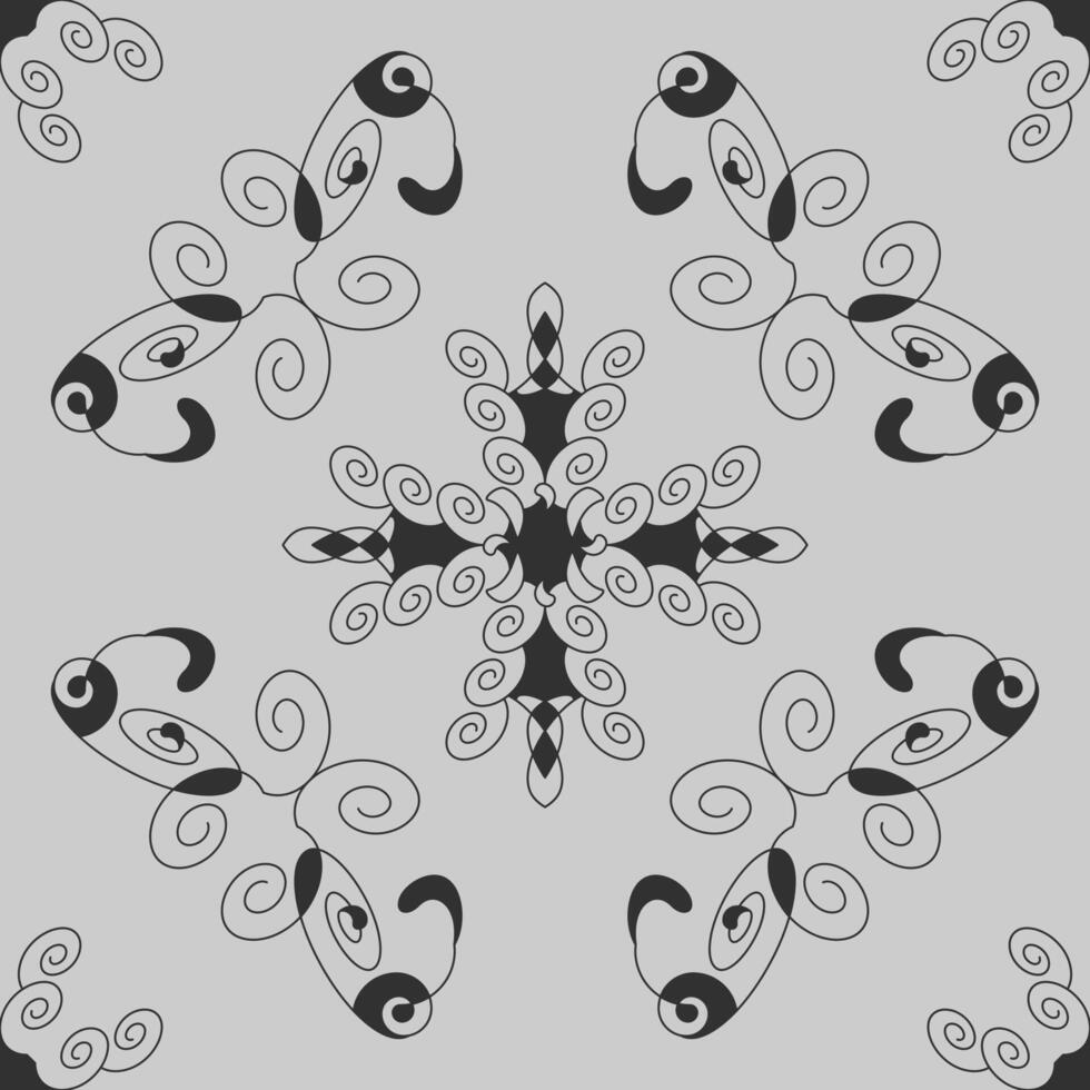 Seamless pattern with spirals. Dark grey and Light grey. vector