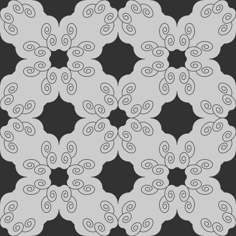 Seamless pattern with spirals. Dark grey and Light grey. vector
