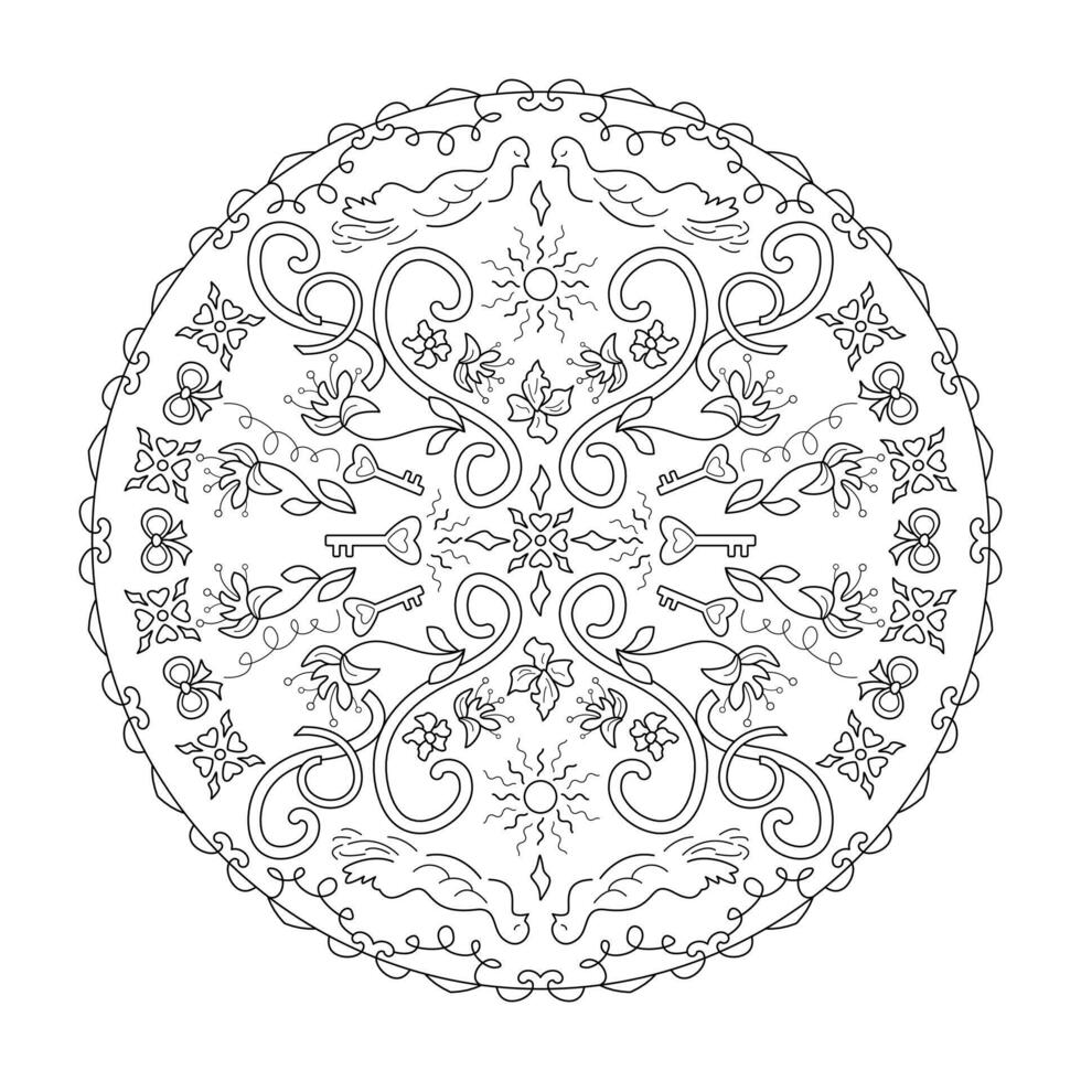 Mandala. The keys to a beautiful world. vector