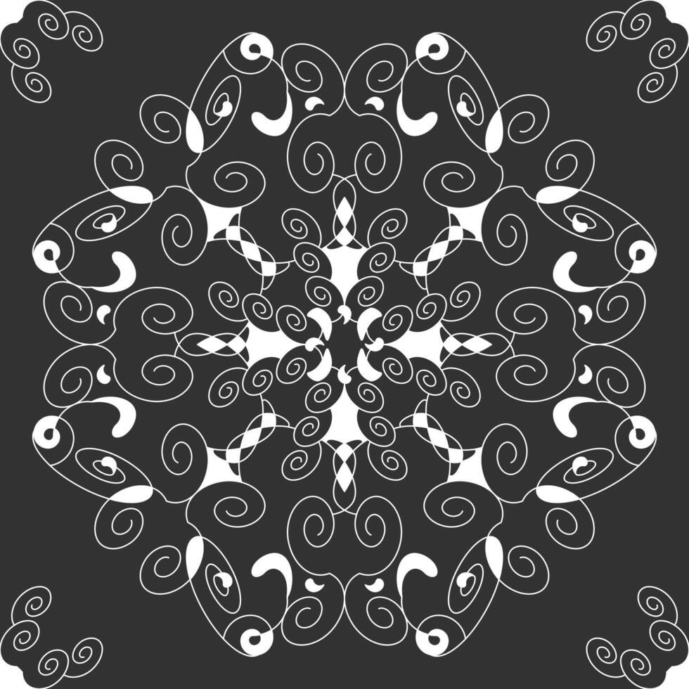 Seamless pattern with spirals. Dark grey and White vector