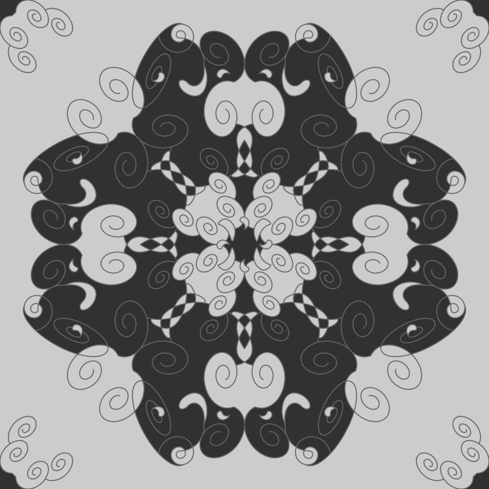 Seamless pattern with spirals. Dark grey and Light grey. vector