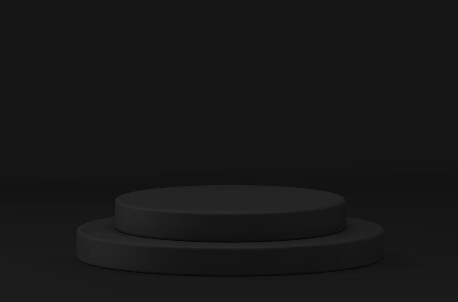 3d podium black cylinder level award arena basic foundation product presentation realistic vector