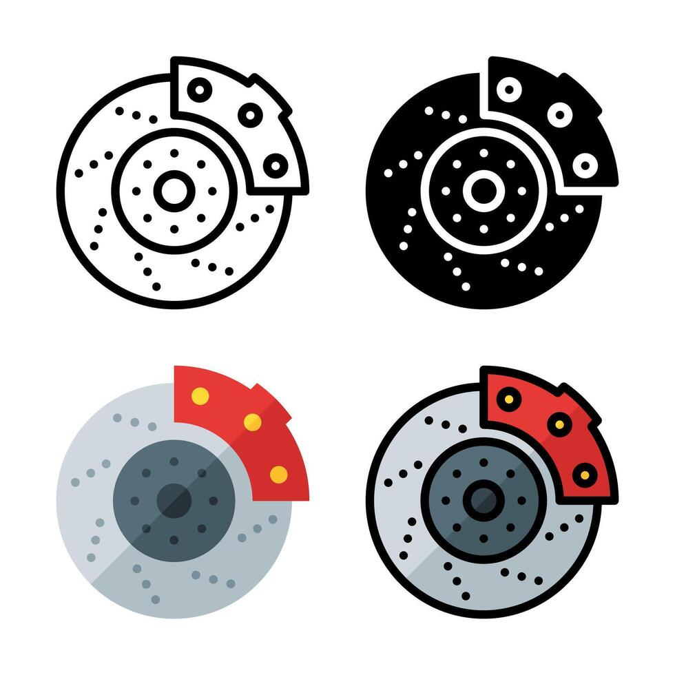 Set of Disc Brake Icon Illustration vector