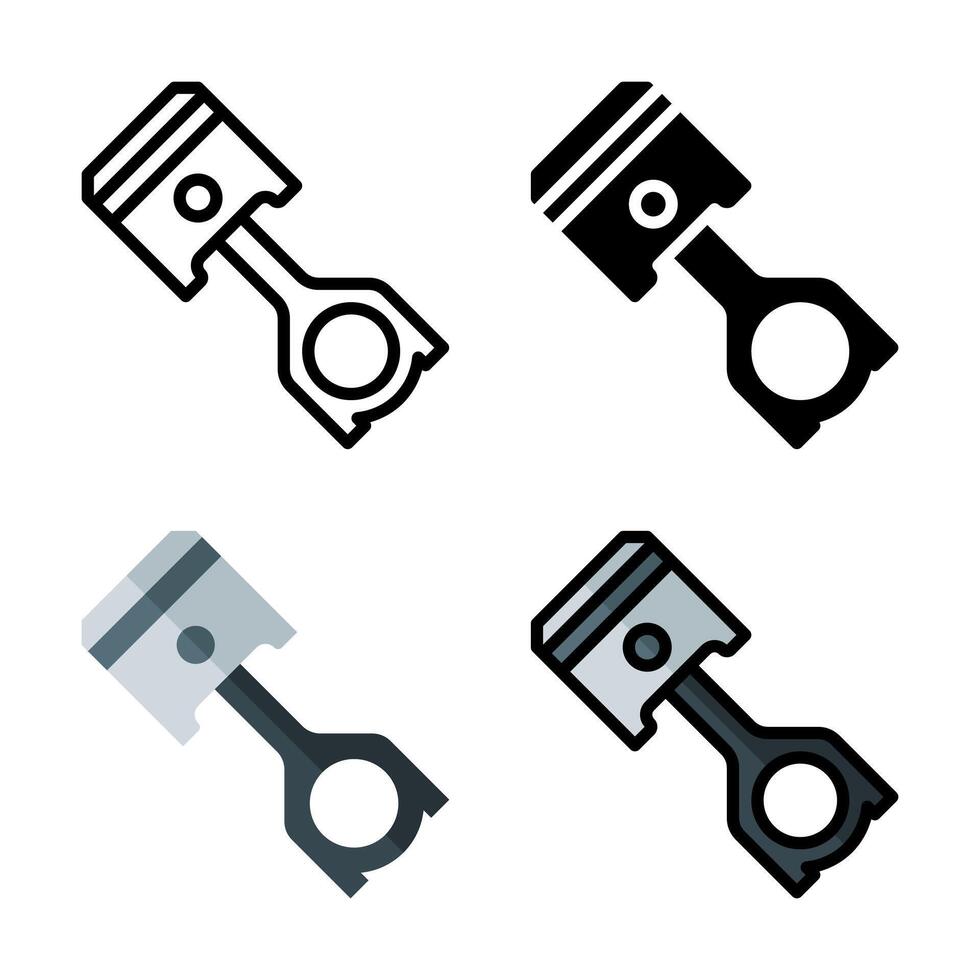 Set of Piston Icon Illustration vector