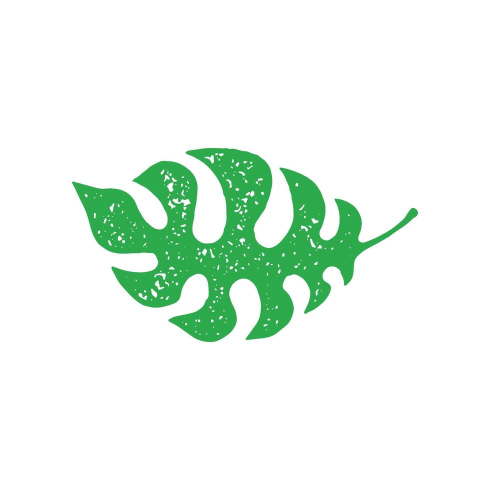 Horizontal fern natural tropical plant ornamental edges green grunge texture illustration vector