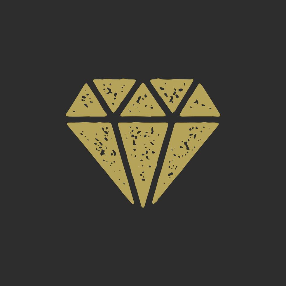 Outline grunge texture gemstone expensive crystal decorative design artistic logo vector
