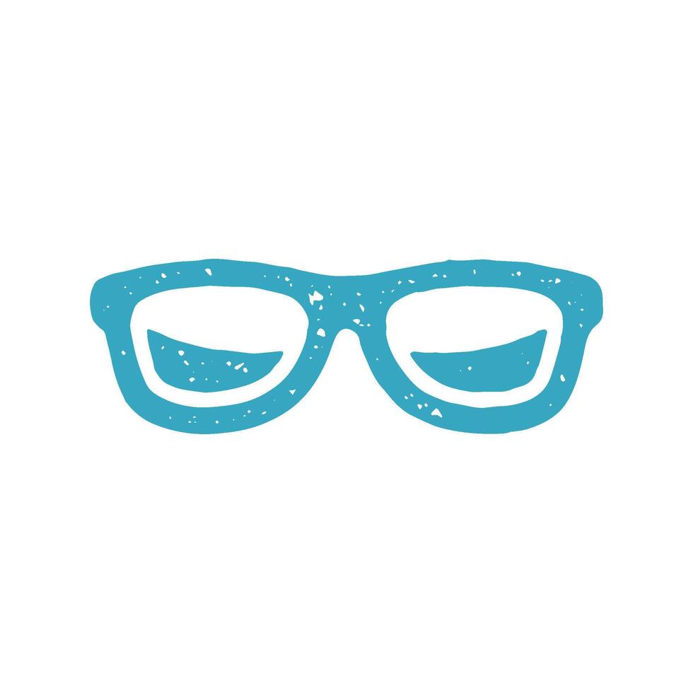 Fashion sunglasses shape with reflected sea water landscape lens blue grunge texture vector