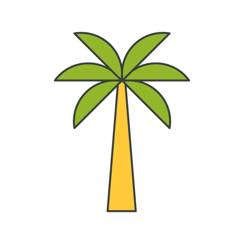 Minimalist palm tree tropical island summer vacation pop art groovy style t shirt cartoon vector