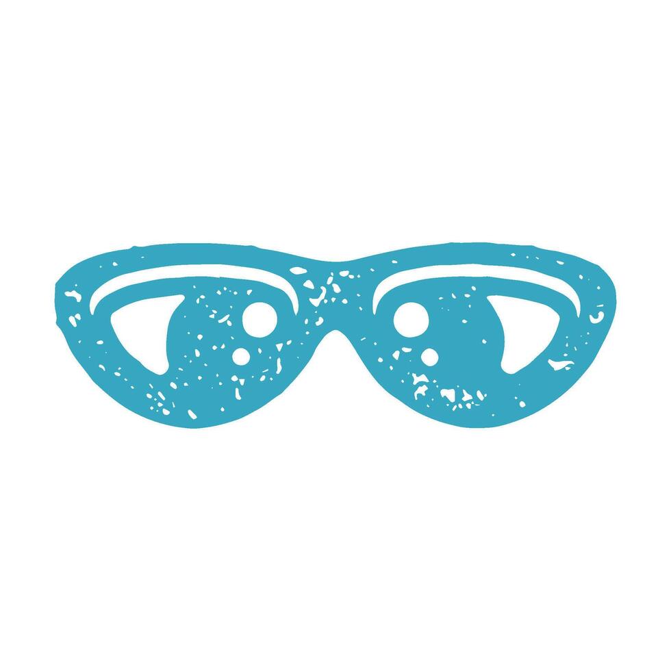 Glasses with transparent lens and eyeball optical accessory equipment for zoom blue grunge texture vector