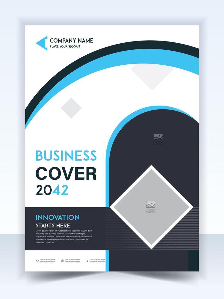 Corporate Book Cover Design Template in A4. Can be adapt to Brochure, Annual Report, Magazine, Poster, Business Presentation, Portfolio, Flyer, Banner, Website. vector