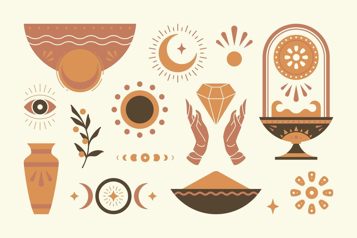 Abstract african ethnic decorative design elements set Illustration vector