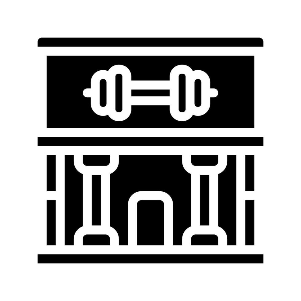 Gym building icon. with a soild style. Suitable for use on websites, UI and mobile apps. vector
