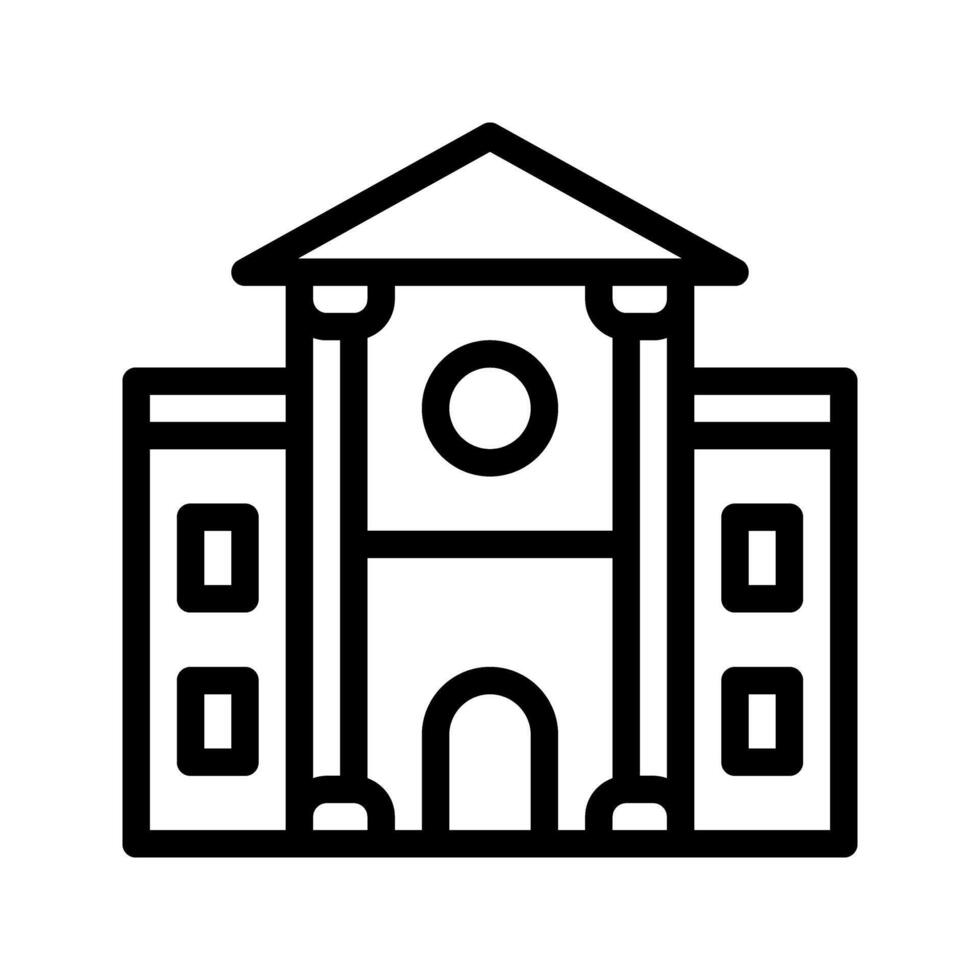 University icon. faculty or department building with outline style icons. vector