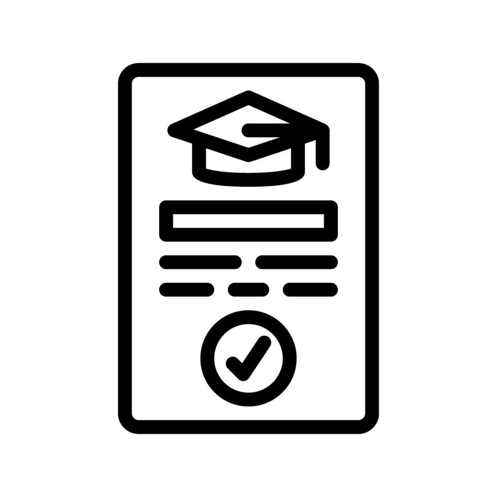 Academic certificate icon. college graduation with outline style icons. vector