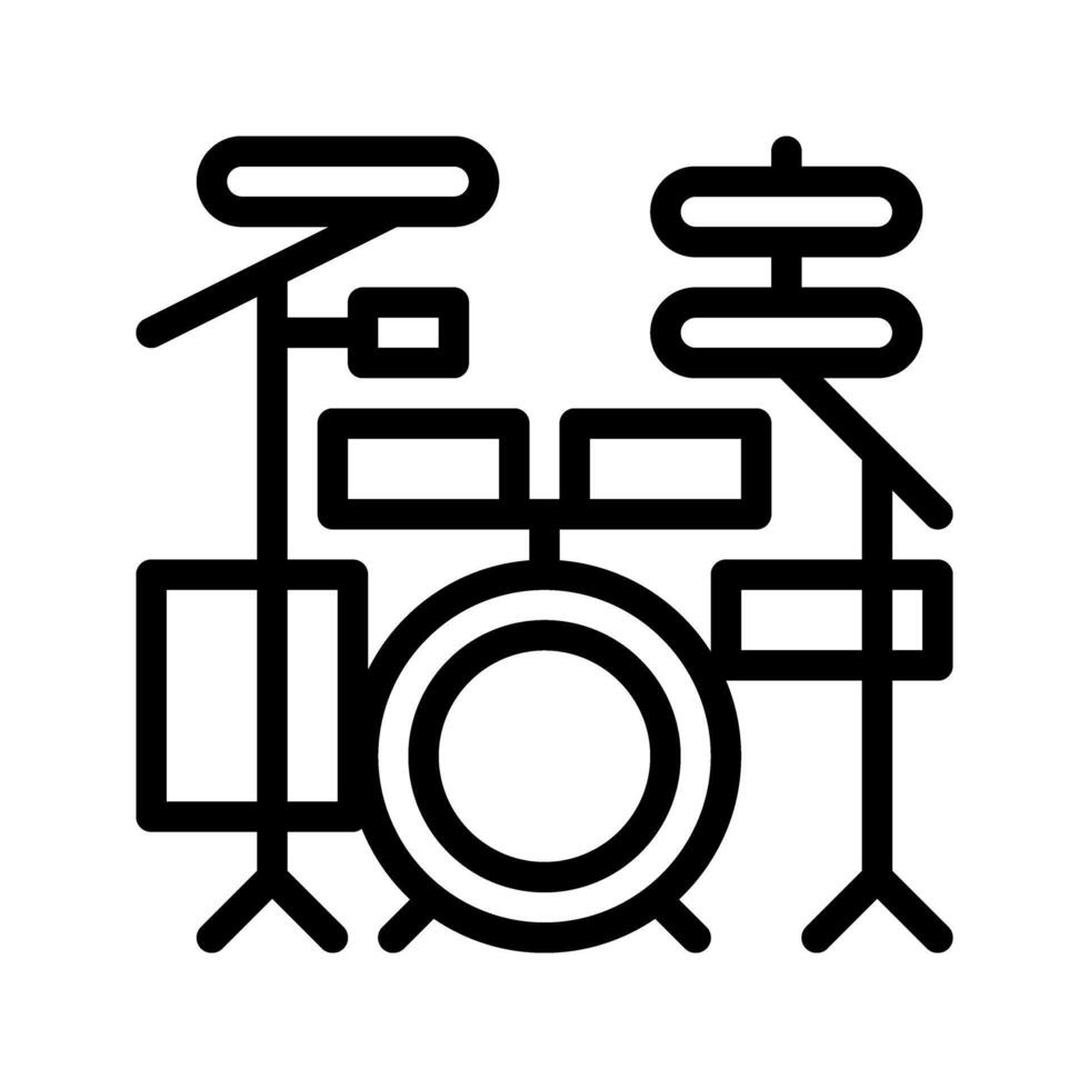 Musical line icon. drum instrument icons, can be used for websites, UI and mobile app. vector