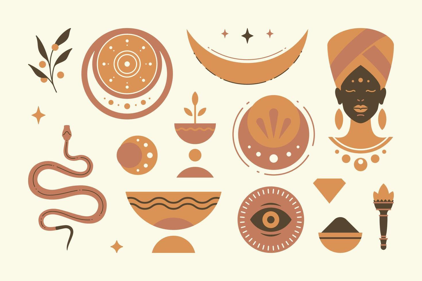 Abstract african ethnic decorative design elements set Illustration vector