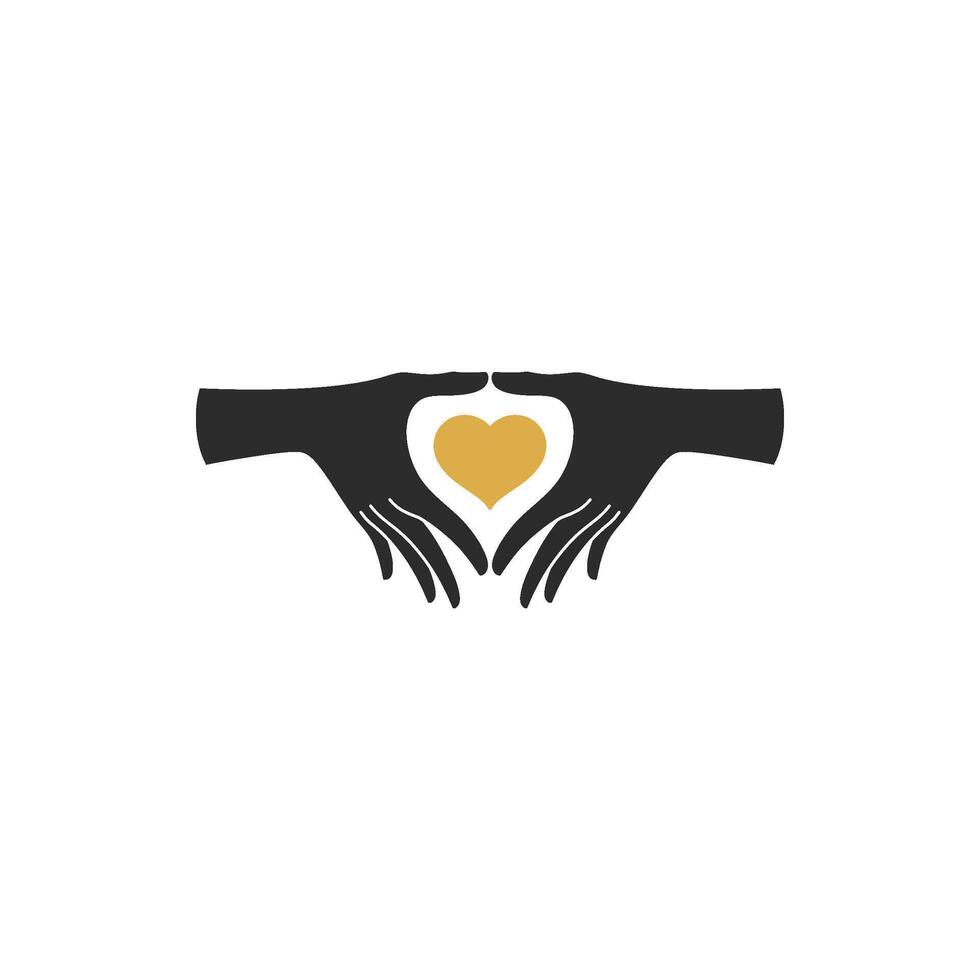 Female gesture hands showing heart shape silhouette drawing style vector