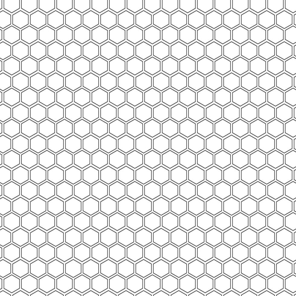 Hexagon seamless pattern. Seamless texture of honeycomb. Grid seamless pattern. Hexagonal cell texture. Honeycomb on white background. Design for the background flyers, fabric, clothes, etc vector