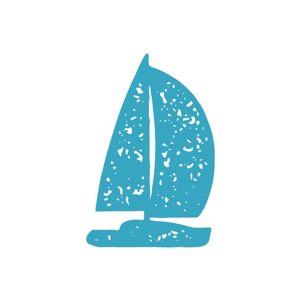 Elegant beautiful sailing boat floating at sea enjoying freedom travel nautical trip adventure vector