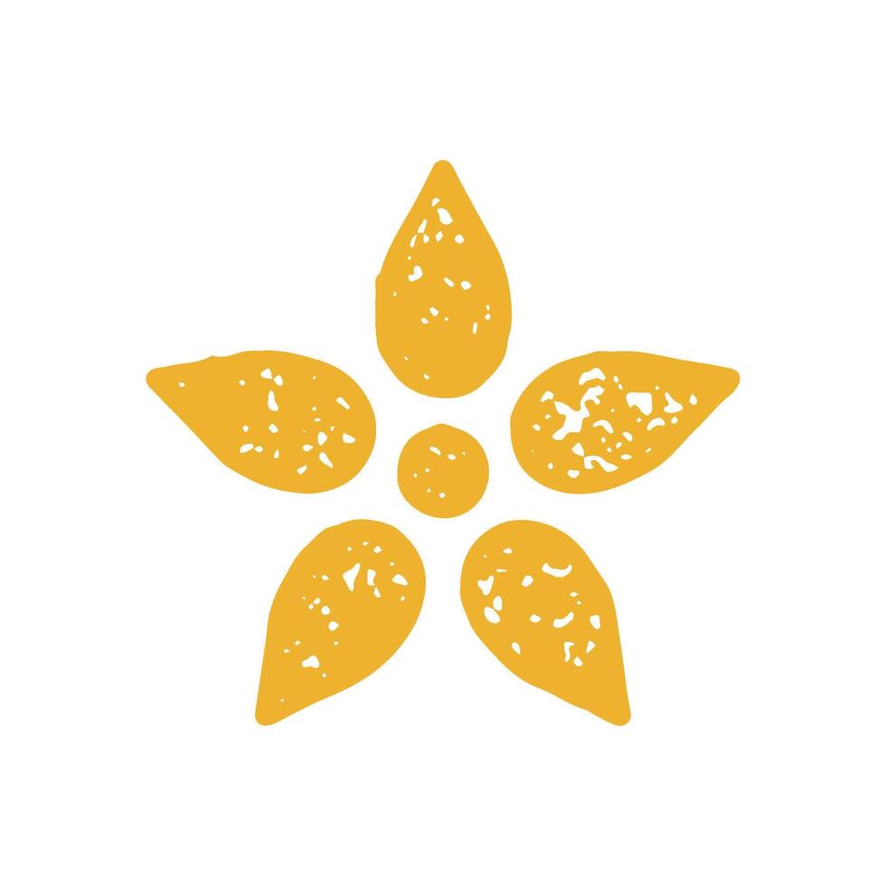 Simple elegant abstract natural flower yellow hand drawn grunge texture illustration vector