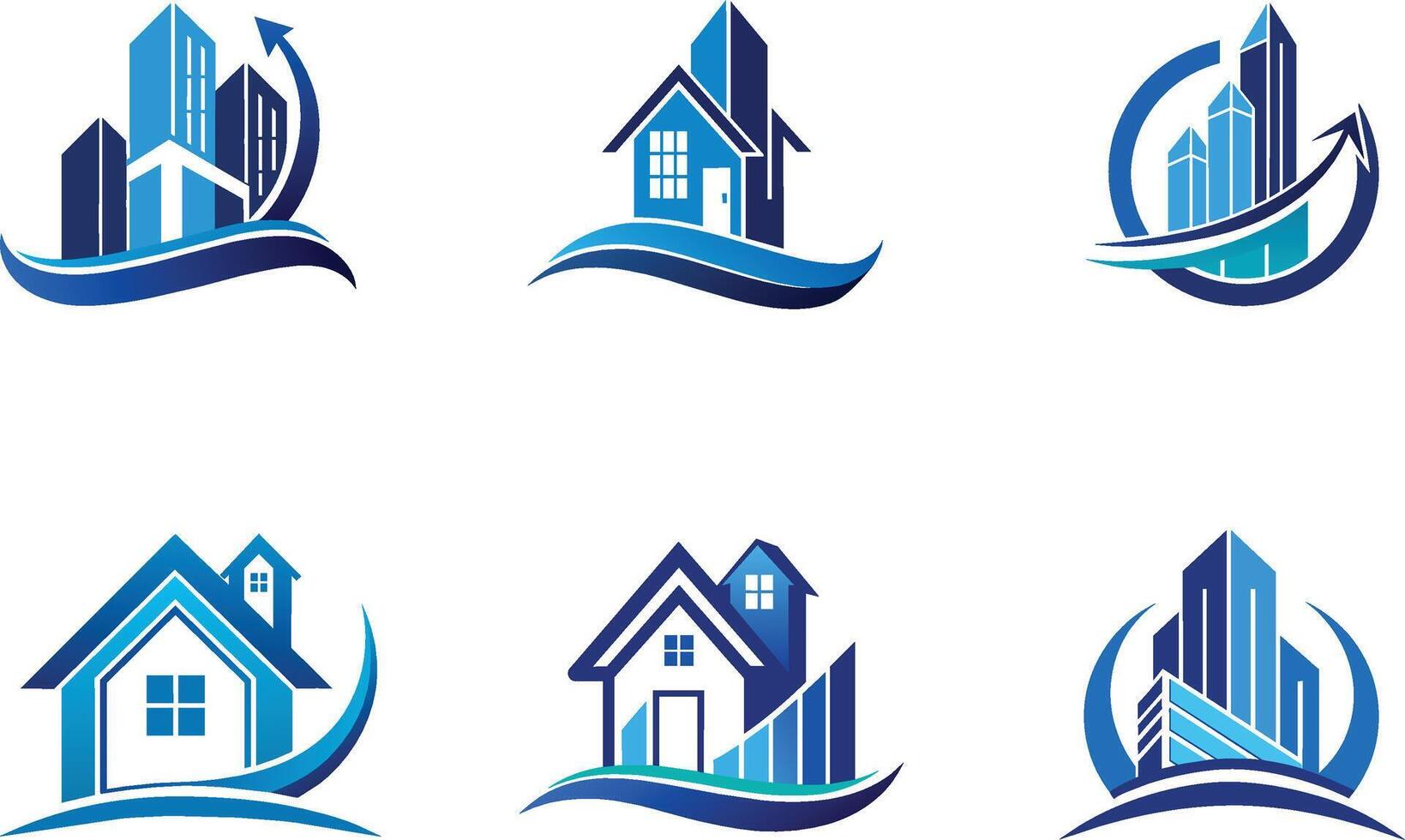 Flat Color icon pack including business real office office building illustration vector