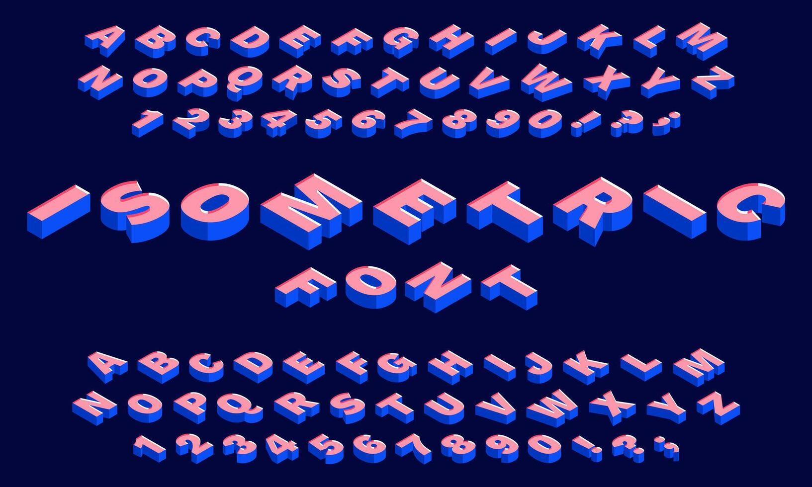Isometric 3d font. Typography abc alphabet letters and numbers. Latin lettering geometric font symbols set vector