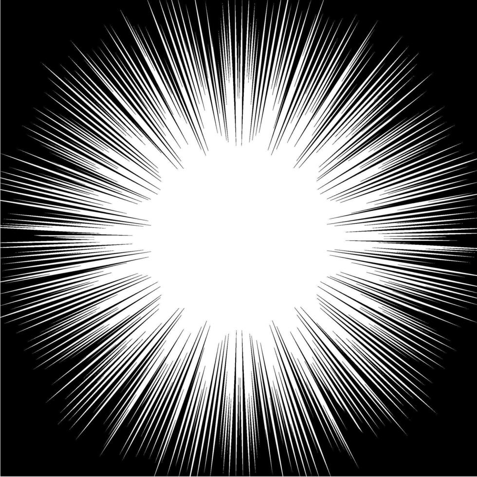 Burst abstract pattern black white, illustration radial