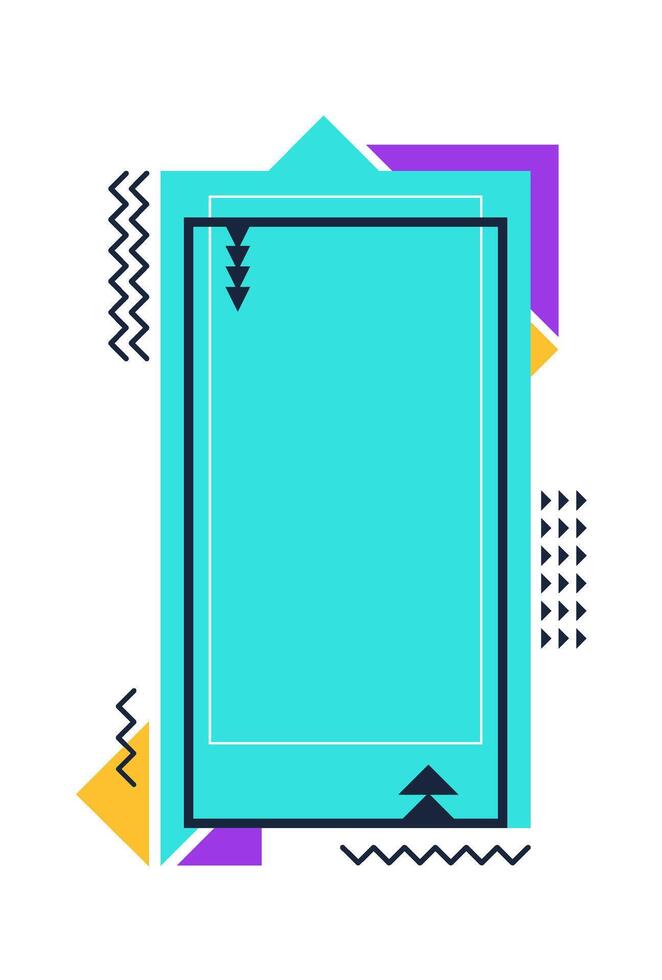 Photo story shape memphis graphic to post vector