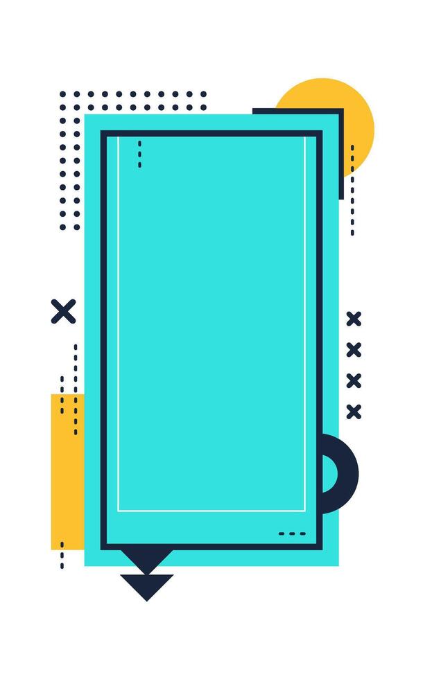Memphis graphic design frame for photo content vector