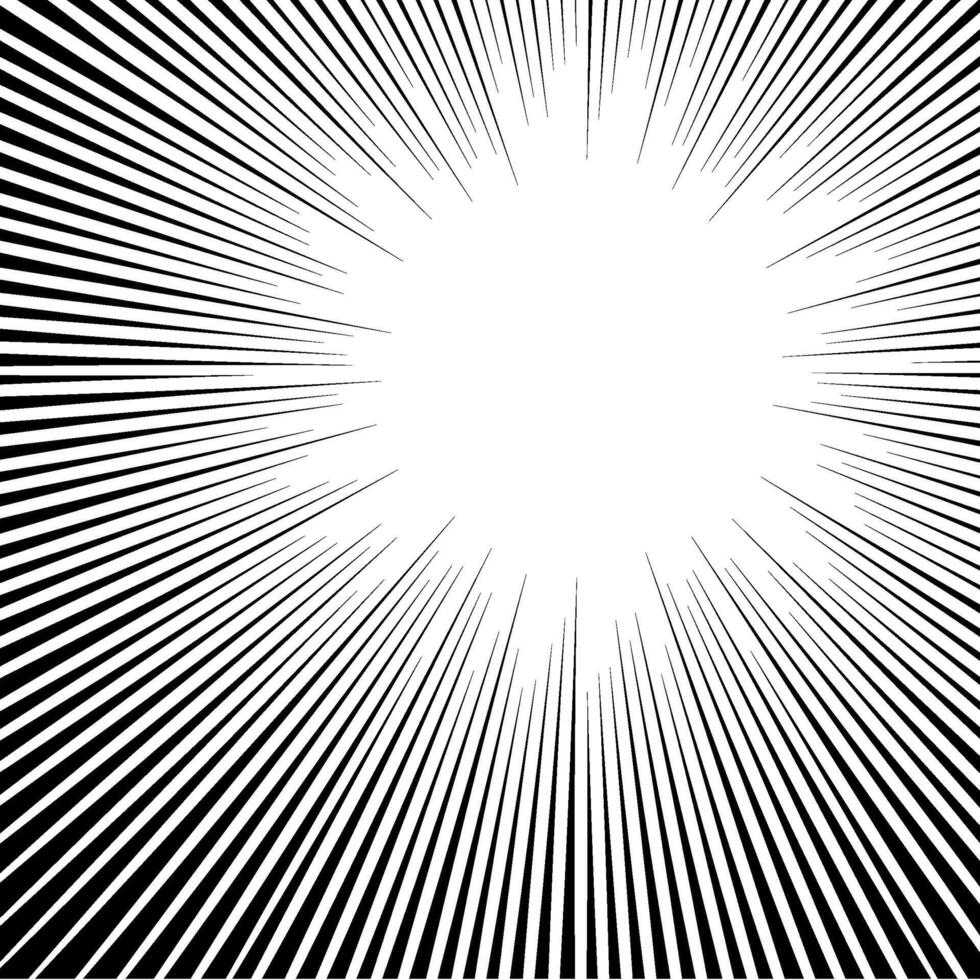 White black radial backdrop, art explosion sunburst, comic backdrop ray texture vector