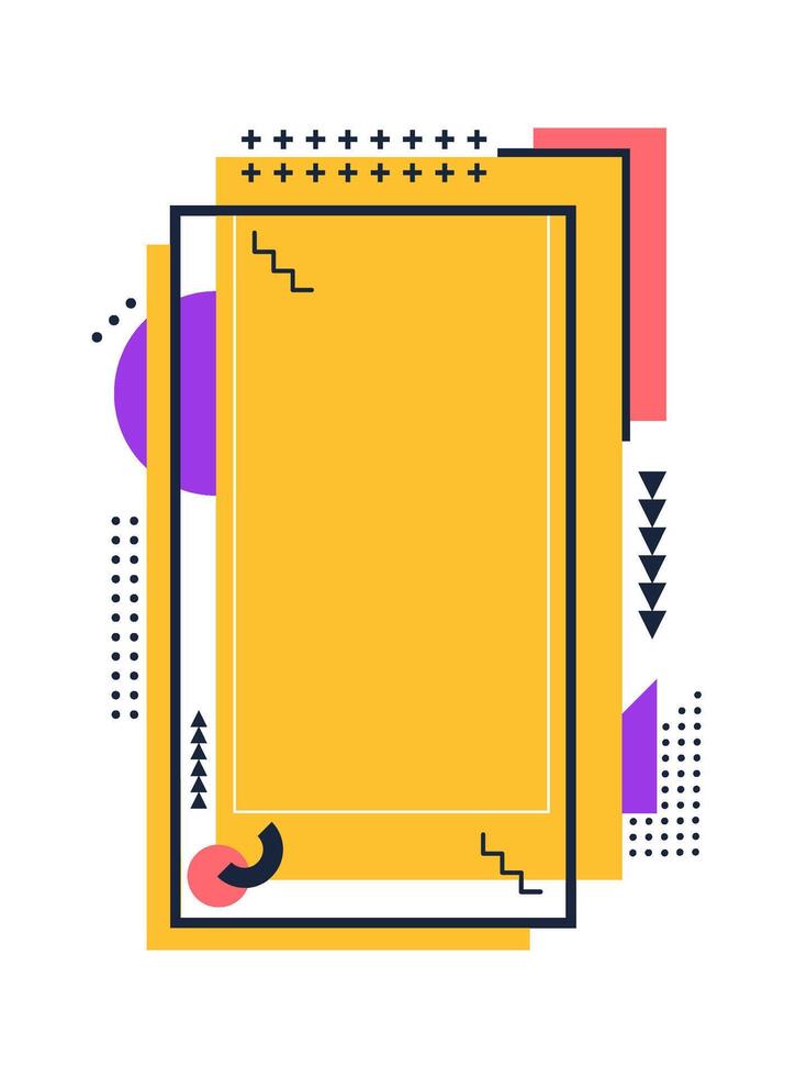 Orange place with frame for story in social media vector
